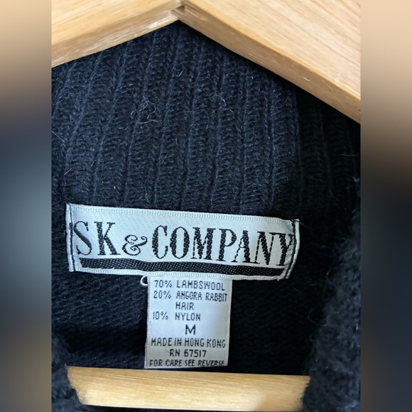 Vintage SK & Company Angora Lambswool Christmas Bow Tunic Sweater Medium NWT - Picture 3 of 6